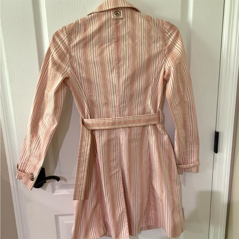 Laundry by Shelli Segal Pastel Pink ad White Trench-coat Jacket Sz 4 - Picture 6 of 8